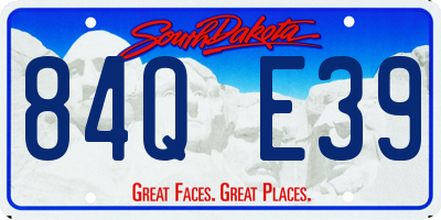 SD license plate 84QE39