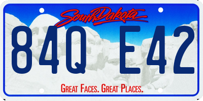 SD license plate 84QE42