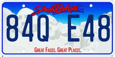 SD license plate 84QE48