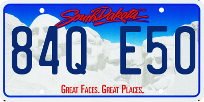 SD license plate 84QE50