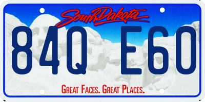 SD license plate 84QE60