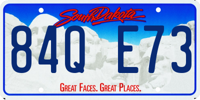 SD license plate 84QE73