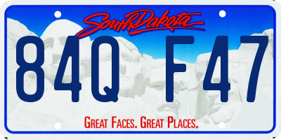 SD license plate 84QF47