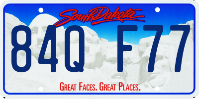 SD license plate 84QF77
