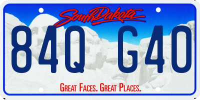 SD license plate 84QG40