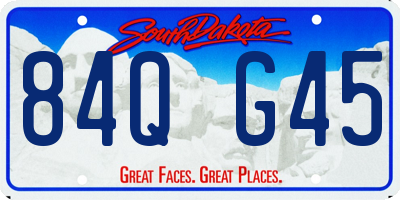 SD license plate 84QG45