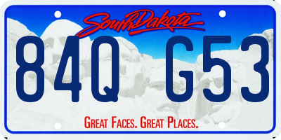 SD license plate 84QG53
