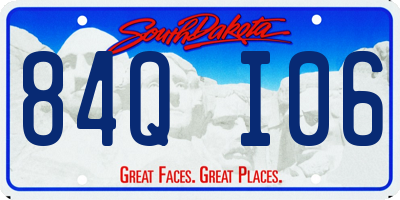 SD license plate 84QI06