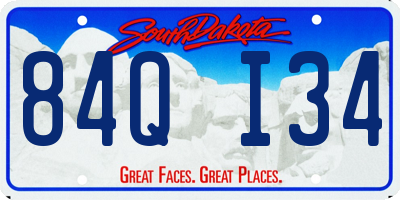 SD license plate 84QI34