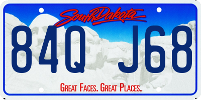 SD license plate 84QJ68