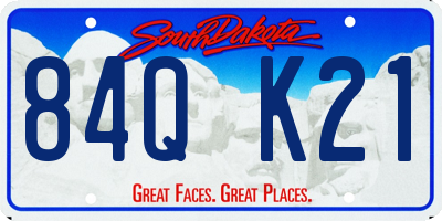 SD license plate 84QK21