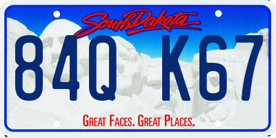 SD license plate 84QK67