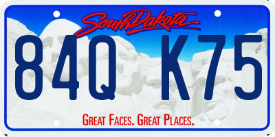 SD license plate 84QK75