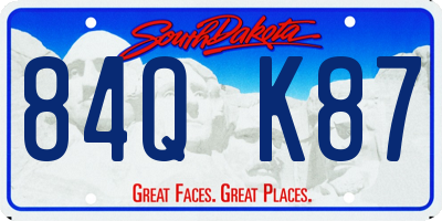 SD license plate 84QK87