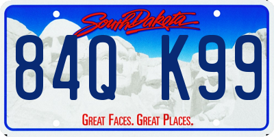 SD license plate 84QK99