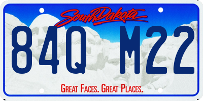 SD license plate 84QM22