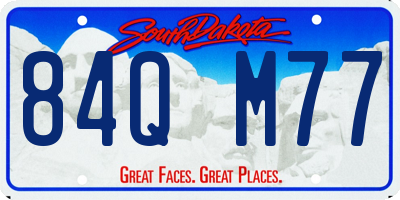 SD license plate 84QM77
