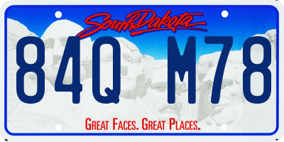 SD license plate 84QM78