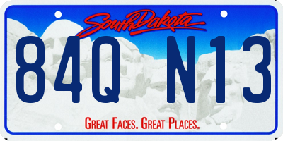 SD license plate 84QN13