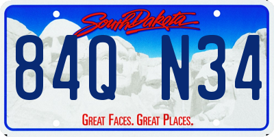 SD license plate 84QN34