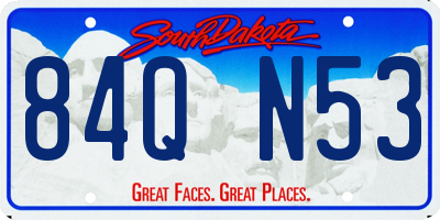 SD license plate 84QN53
