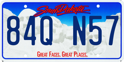 SD license plate 84QN57