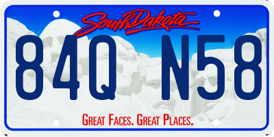 SD license plate 84QN58