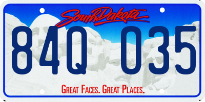 SD license plate 84QO35