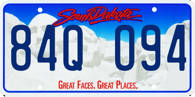 SD license plate 84QO94