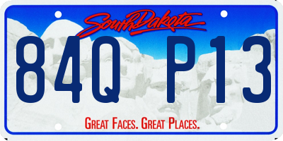 SD license plate 84QP13