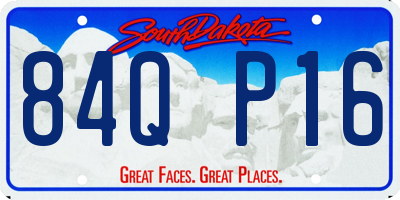 SD license plate 84QP16