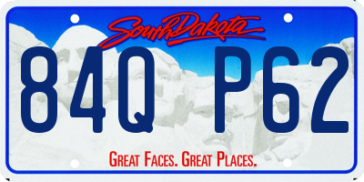 SD license plate 84QP62