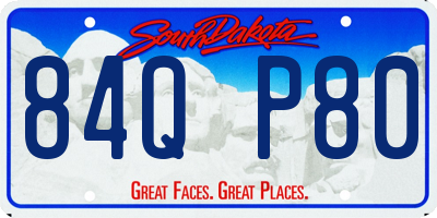 SD license plate 84QP80