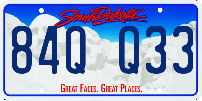 SD license plate 84QQ33