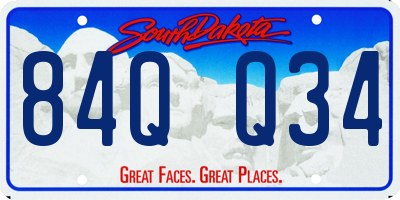 SD license plate 84QQ34