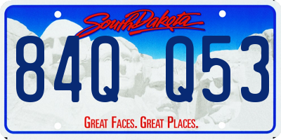SD license plate 84QQ53