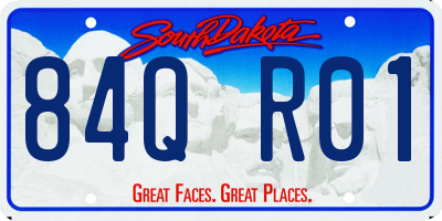 SD license plate 84QR01
