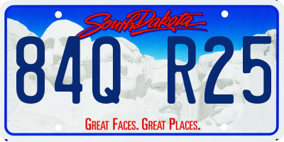 SD license plate 84QR25