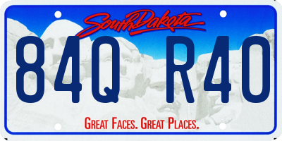 SD license plate 84QR40