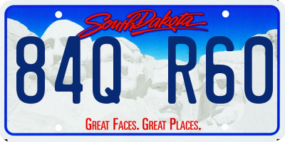 SD license plate 84QR60