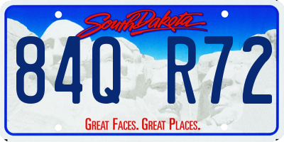 SD license plate 84QR72