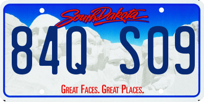 SD license plate 84QS09