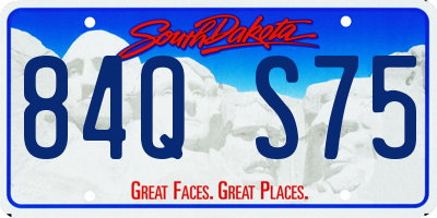 SD license plate 84QS75