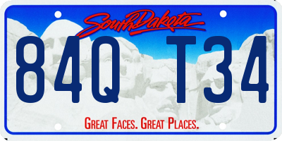 SD license plate 84QT34