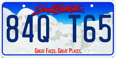 SD license plate 84QT65