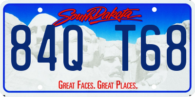 SD license plate 84QT68