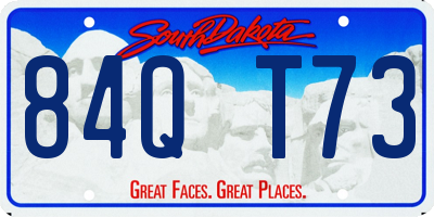 SD license plate 84QT73