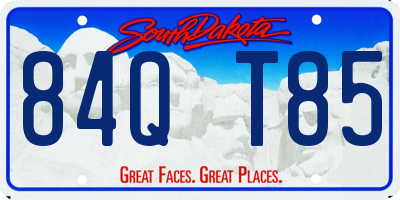 SD license plate 84QT85