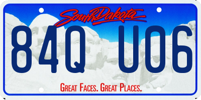 SD license plate 84QU06