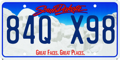 SD license plate 84QX98
